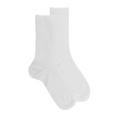 Damen Socken gerippte Baumwolle lisle - Weiß | Doré Doré