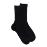 Damen Socken gerippte Baumwolle lisle - Schwarz