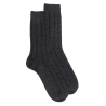 Herrensocken aus Wolle mit Zopfmuster - Dunkelgrau