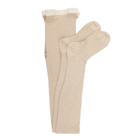Kinderstrumpfhose aus Baumwolle mit Glitzereffekt - Beige | Doré Doré