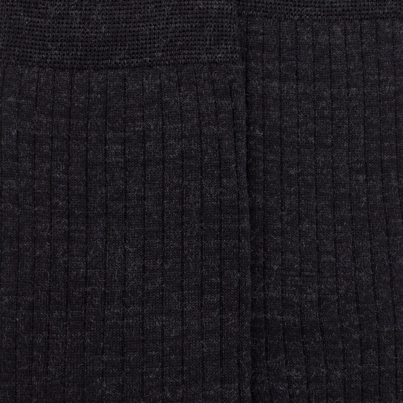 Lange Socken aus gerippter Wolle für Herren - Dunkelgrau | Doré Doré