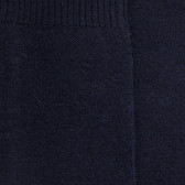 Lange Socken aus Wolle und Kaschmir für Damen einfarbig - Navy Blau | Doré Doré