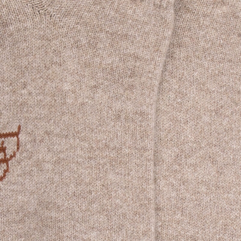 Sneakersocken aus Wolle und Kaschmir - Beige