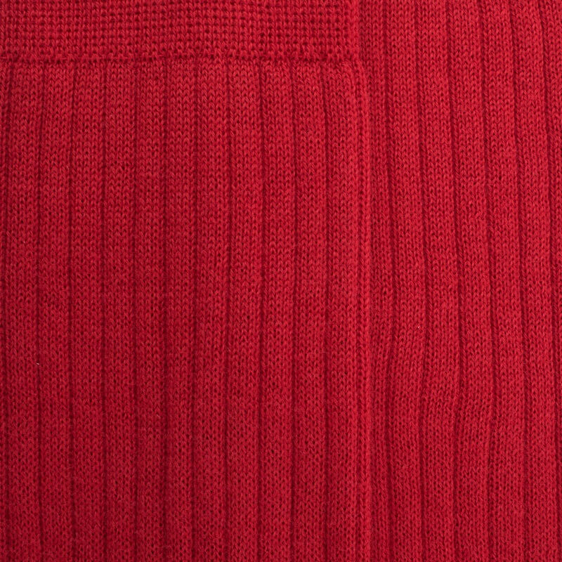 Lange Socken aus gerippter Wolle für Herren - Rot | Doré Doré