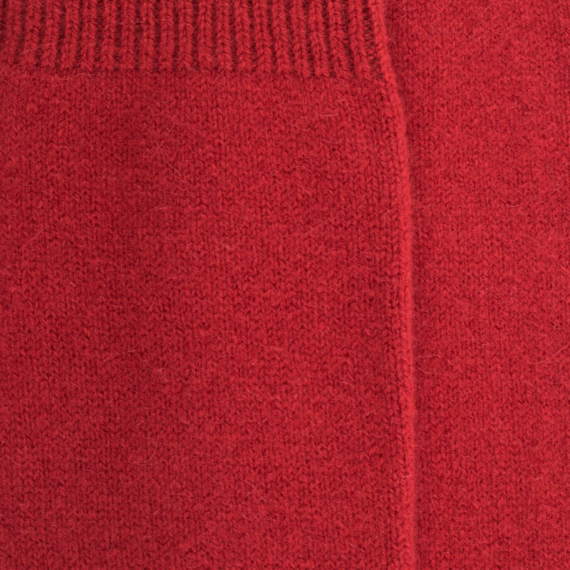 Lange Socken aus Wolle und Kaschmir für Damen einfarbig - Rot | Doré Doré