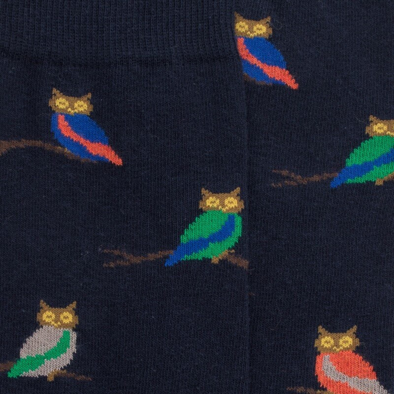 Herren Fantaisiesocken mit keinen bunten Eulen