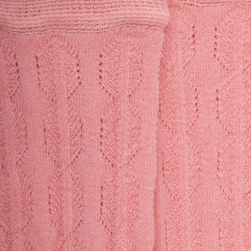 Kinder Kniestrümpfe aus Baumwolle lisle mit Lochmuster - Rosa | Doré Doré