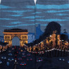 Herrensocken aus Baumwolle mit Muster der Pariser Champs-Elysées - Dunkelblau | Doré Doré