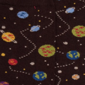 ocken aus Baumwolle mit Planetenmuster – Braun