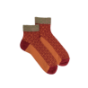 Kurze Damensocken aus Viskose mit arabischem Muster - Ziegelfarbe
