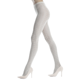 Damen Strumpfhosen aus einfarbiger Baumwolle mit Glitzereffekt - Beige | Doré Doré