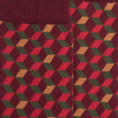 Socken aus ägyptischer Baumwolle für Herren mit 3D-Würfelmuster - Aubergine | Doré Doré