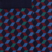 Socken aus ägyptischer Baumwolle für Herren mit 3D-Würfelmuster - Blau | Doré Doré
