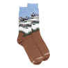 Socken für Herren aus Baumwolle mit Berglandschaftsmuster - Braun | Doré Doré