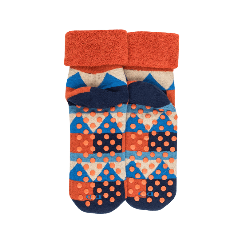 Geometrisch gemusterte Kindersocken aus Baumwolle - Blau | Doré Doré