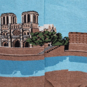 Notre Dame gemusterte Baumwollsocken für Herren - Braun | Doré Doré