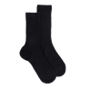 Damen gerippte Socken aus reiner Wolle - Schwarz