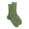 Damen gerippte Socken aus reiner Wolle - Grün