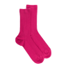 Damen gerippte Socken aus reiner Wolle - Oleanderrose