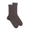 Damen gerippte Socken aus reiner Wolle - Hellbraun