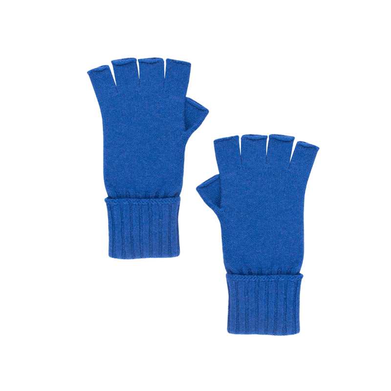Fingerlose Unisex-Handschuhe aus Wolle und Kaschmir - Blau | Doré Doré