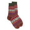 Herrensocken aus Wolle mit Weihnachtsmotiv - Rot