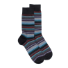 Herrensocken aus Baumwolle mit feinen mehrfarbigen Streifen - Schwarz