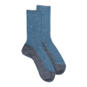 Damensocken aus Wolle und Angora ohne elastischen Bund Glanzeffekt - Fischerblau