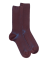Gerippte Herrensocken ohne elastisches Bündchen aus Wolle - Aubergine