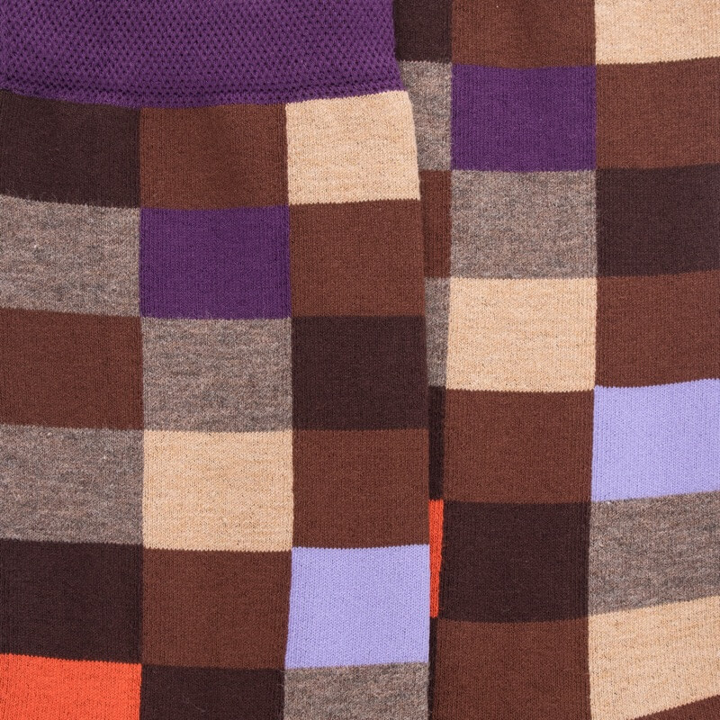 Damen Socken aus ägyptischer Baumwolle mit Karomuster - Brown | Doré Doré