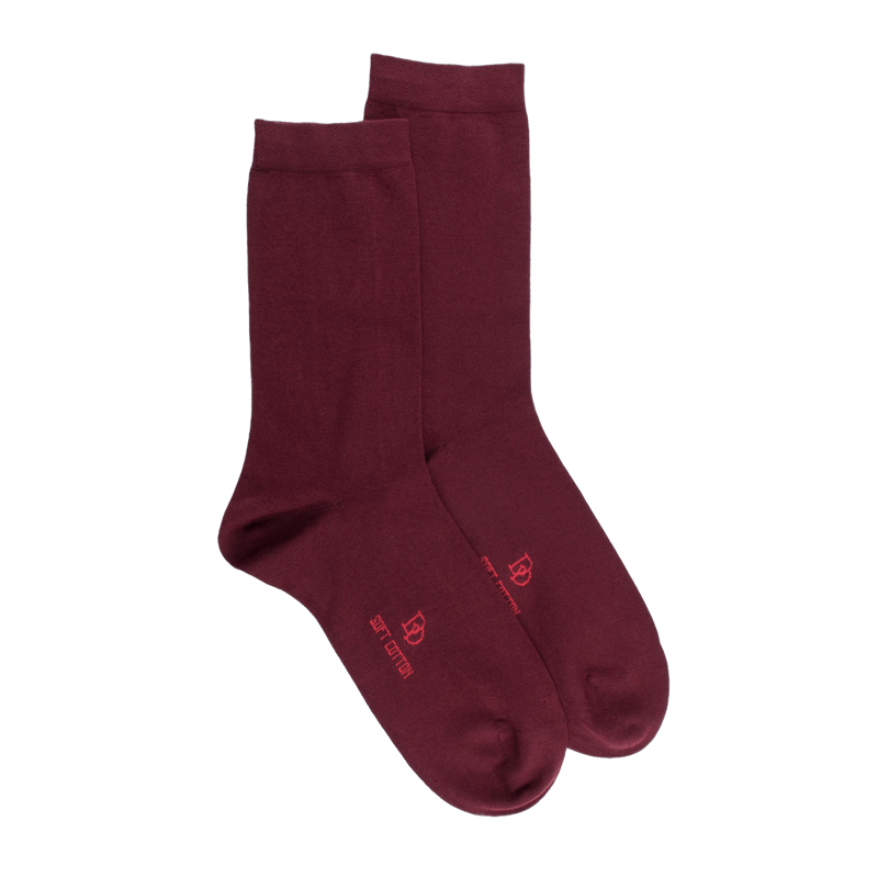 Damen Socken aus feiner ägyptischer Baumwolle - Aubergine | Doré Doré