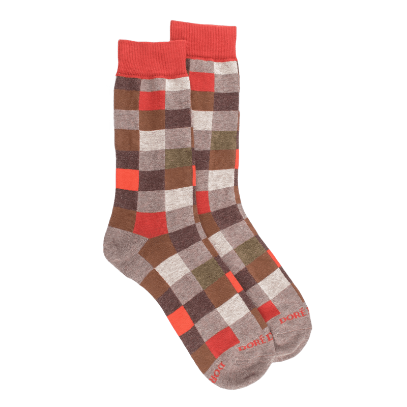 Herren Socken aus Baumwolle mit Karomuster - Mehrfarbig | Doré Doré