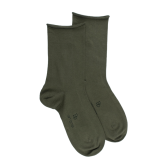 Damensocken aus weicher Baumwolle mit Rollrand - Grün | Doré Doré
