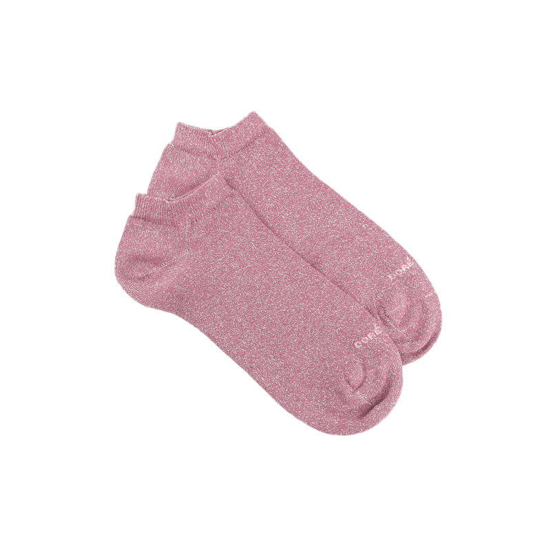 Damen Sneaker-Socken aus Glitzer-Baumwolle - Rosa | Doré Doré