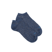 Damen Sneaker-Socken aus Glitzer-Baumwolle - Navy Blau | Doré Doré