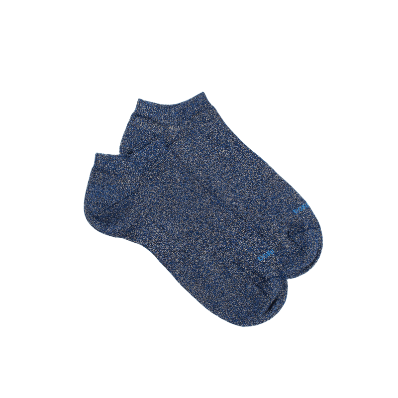 Damen Sneaker-Socken aus Glitzer-Baumwolle - Navy Blau | Doré Doré