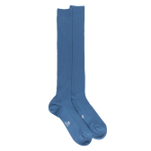 Lange Socken aus gerippter Wolle für Herren - Hellblau | Doré Doré
