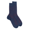 Zweifarbige gerippte Socken für Männer aus Wolle und weicher Baumwolle - Navy Blau | Doré Doré
