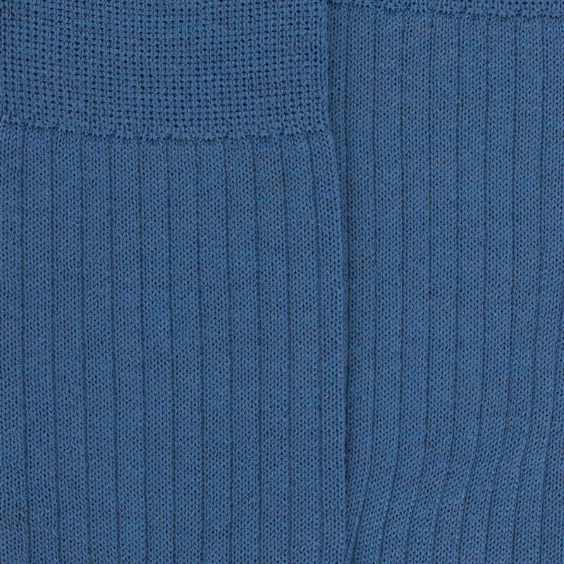 Gerippte Herrensocken aus Wolle - Hellblau | Doré Doré