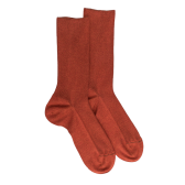 Herren Socken aus ägyptischer Baumwolle, elastisch und gerippt - Orange | Doré Doré