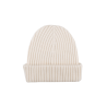 Unisex-Rippstrickmütze aus Wolle, Seide und Kaschmir - Creme