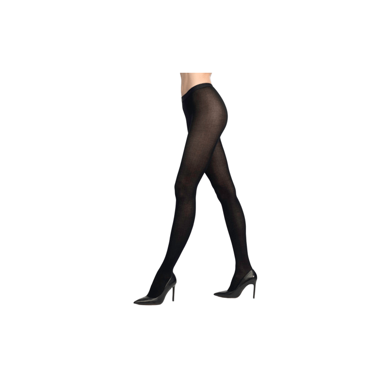 Unifarbene Baumwoll-Strickstrumpfhose - Schwarz | Doré Doré