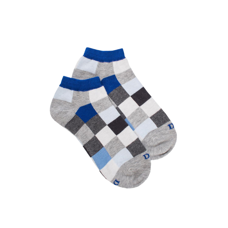 Kinder Socken aus Baumwolle mit Karomuster - Grau | Doré Doré