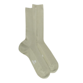 Herren Socken aus gerippter Baumwolle ohne Gummizug - Grün | Doré Doré