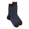 Herren Socken aus verstärkter Baumwolle, mit Caviarmuster - Kaffeefarbe