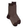 Herren Socken aus verstärkter Baumwolle, mit Caviarmuster - Kaffeefarbe