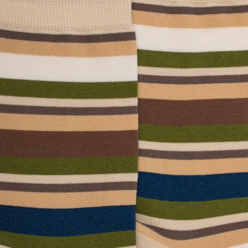 Gestreifte Herren Socken aus Baumwolle lislen - Beige | Doré Doré