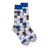 Herren Socken aus Baumwolle mit Karomuster - Grau | Doré Doré