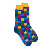 Herren Socken aus Baumwolle mit Karomuster - Blau | Doré Doré