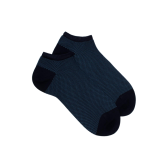 Damen Sneaker-Socken aus Viskose mit Rautenmuster - Navy Blau | Doré Doré